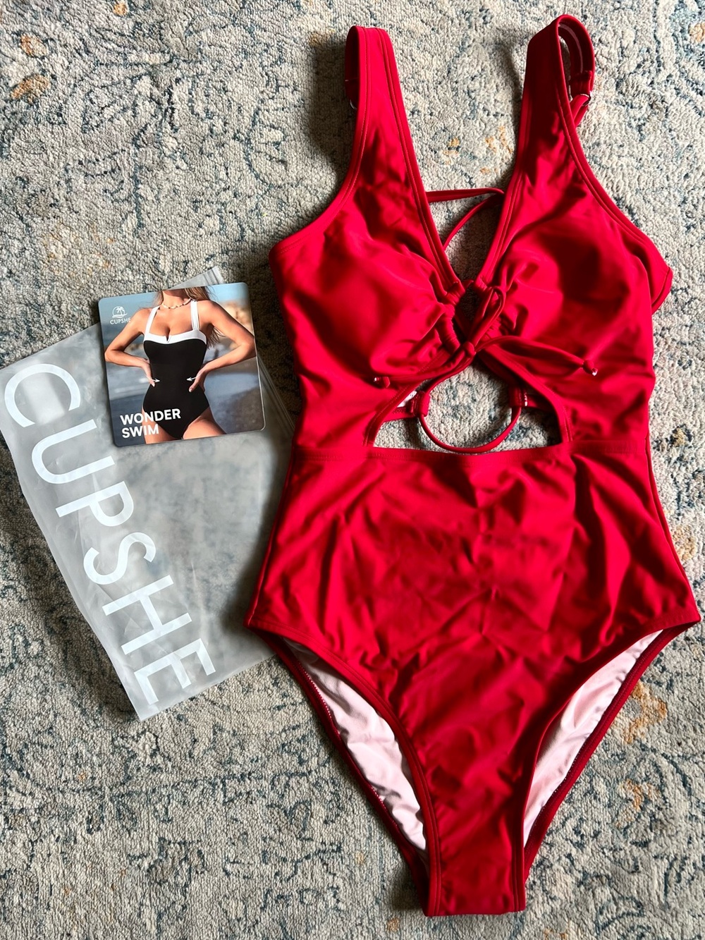 Red Cutout One-Piece Swimsuit